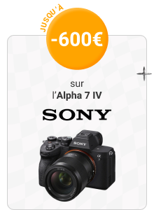 Jusqu'à -600€ sur l'Alpha 7 IV - Sony