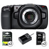 Caméras Blackmagic Design Pocket Cinema Camera 4K + 2 batteries + chargeur DUO + 2 cartes Lexar
