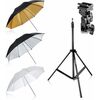 Parapluies Neewer Lot de 3 Parapluies 84cm + pied + sac de transport